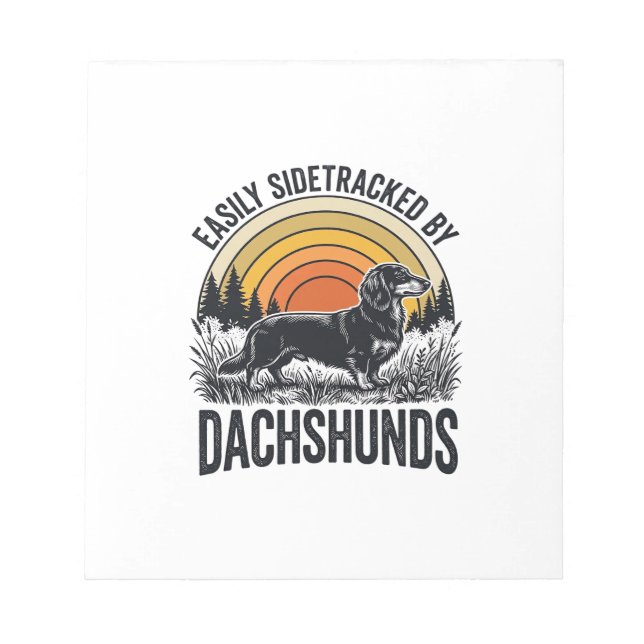 Bloco De Notas Camisa de Amante de Dachshund Facilmente Desviada  (Frente)
