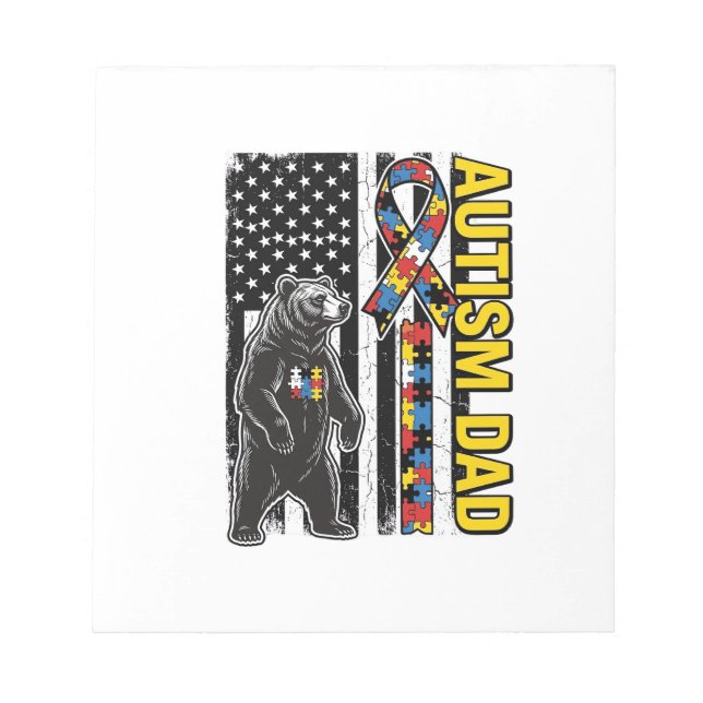 Bloco De Notas Camisa de conscientização da bandeira do urso do p (Frente)