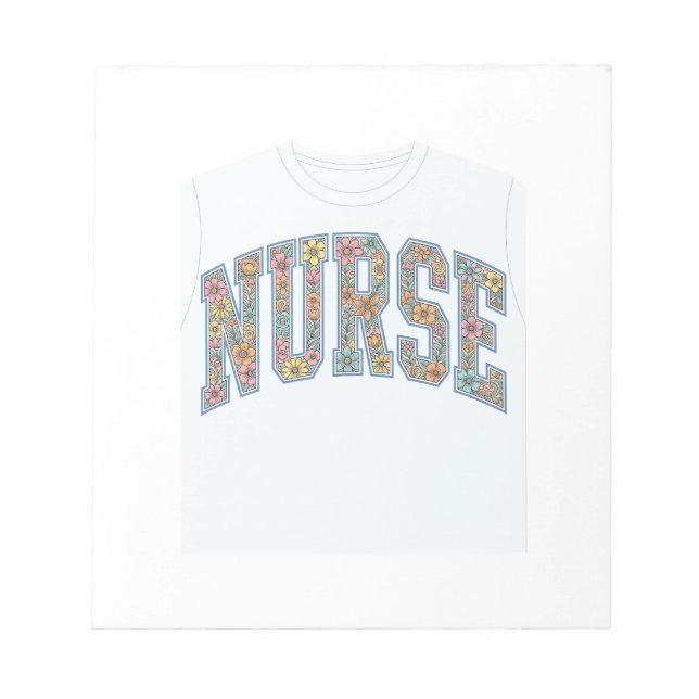 Bloco De Notas Camisa de Enfermeira com Letras de Universidade Fl (Frente)