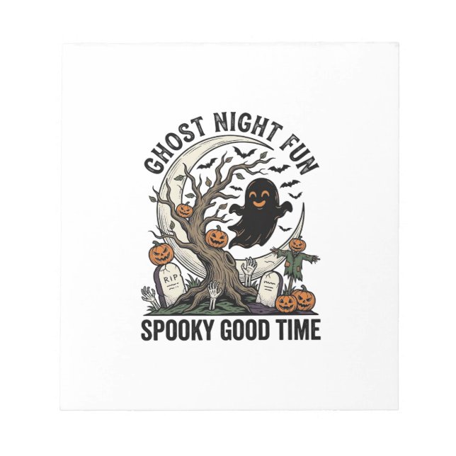 Bloco De Notas Camisa de Fantasma de Halloween Design Divertido d (Frente)