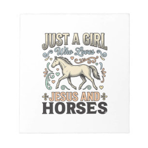 Bloco De Notas Camisa De Fé De Cavalos E Meninas Jesus Vintage