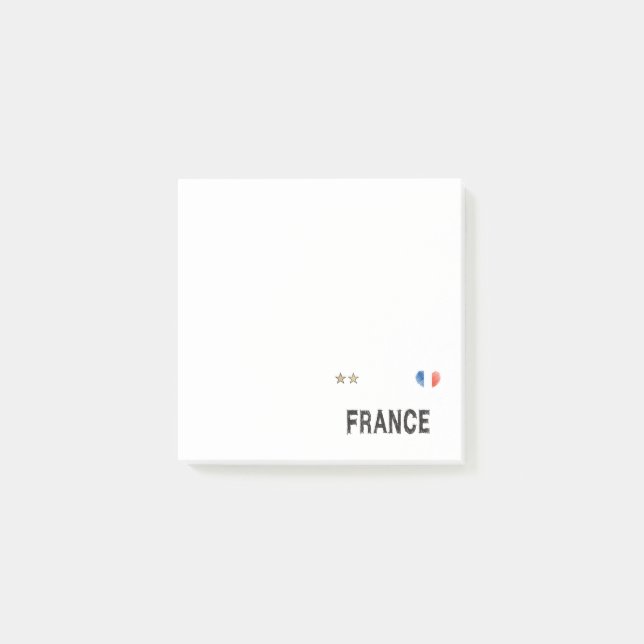 Bloco De Notas Camisa de Futebol Fã França Coração (Frente)