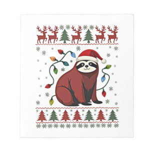 Bloco De Notas Camisa de Natal para Presente de Amante de Preguiç