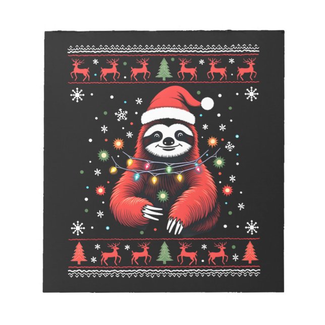Bloco De Notas Camisa de Natal para Presente de Amante de Preguiç (Frente)