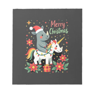 Bloco De Notas Camisa do Rinoceronte de Natal Feliz Rinoceronte U