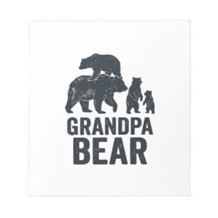Bloco De Notas Camisa do Urso do Avô Vintage Engraving Família Ur