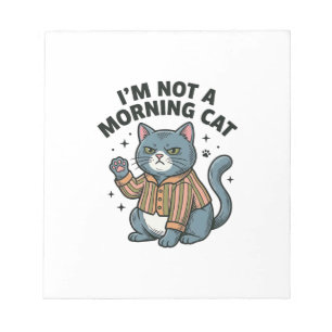 Bloco De Notas Camisa engraçada com gravura vintage de gato matin