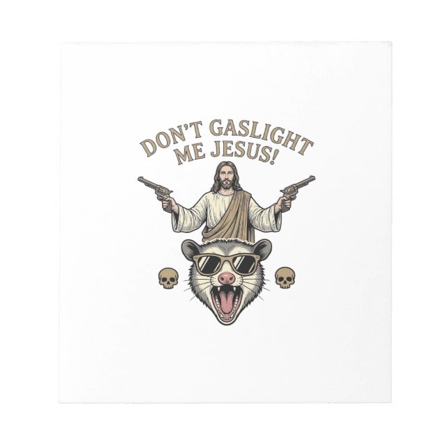 Bloco De Notas Camisa engraçada de Jesus Gambá com desenho de gra (Frente)