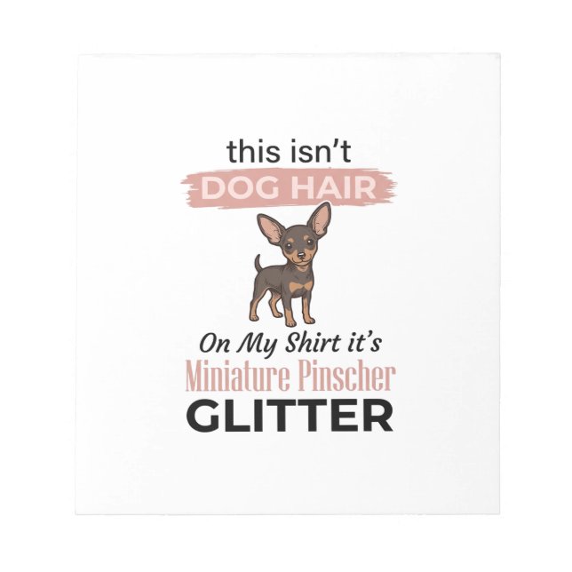 Bloco De Notas Camisa engraçada do Pinscher Miniatura com brilho  (Frente)