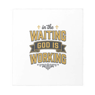 Bloco De Notas Camisa God Is Working Vintage Faith Typography_1