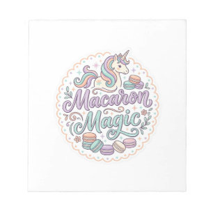 Bloco De Notas Camisa Mágica de Macaron Unicórnio Caprichoso Desi