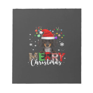 Bloco De Notas Camisa Oversized Cachorro Dachshund Papai Noel Nat