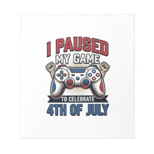 Bloco De Notas Camisa Patriota Gamer 4 de Julho Vetor Vintage_1