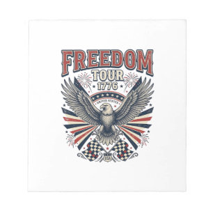 Bloco De Notas Camisa Patriótica Águia Vintage Tour da Liberdade
