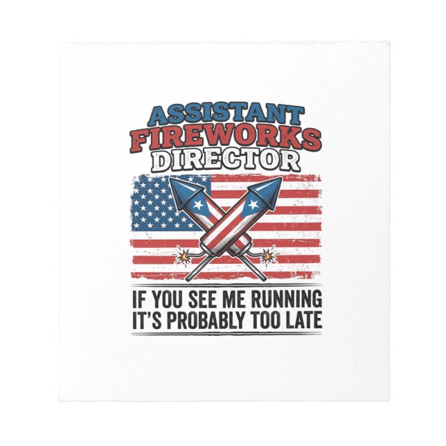 Bloco De Notas Camisa Patriótica Engraçada de Diretor Assistente  (Frente)