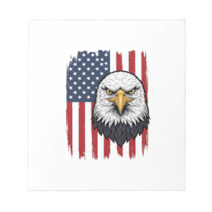 Bloco De Notas Camisa Patriótica Vintage Eagle Bandeira Americana