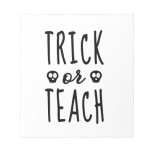 Bloco De Notas Camisa Trick or Teach, Camisa de Professor de Hall