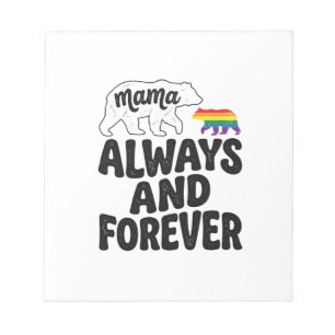 Bloco De Notas Camisa Vintage Arco-Íris da Mamãe Urso Sempre e Pa