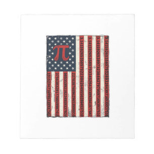 Bloco De Notas Camisa Vintage Pi Bandeira Americana Design Profes