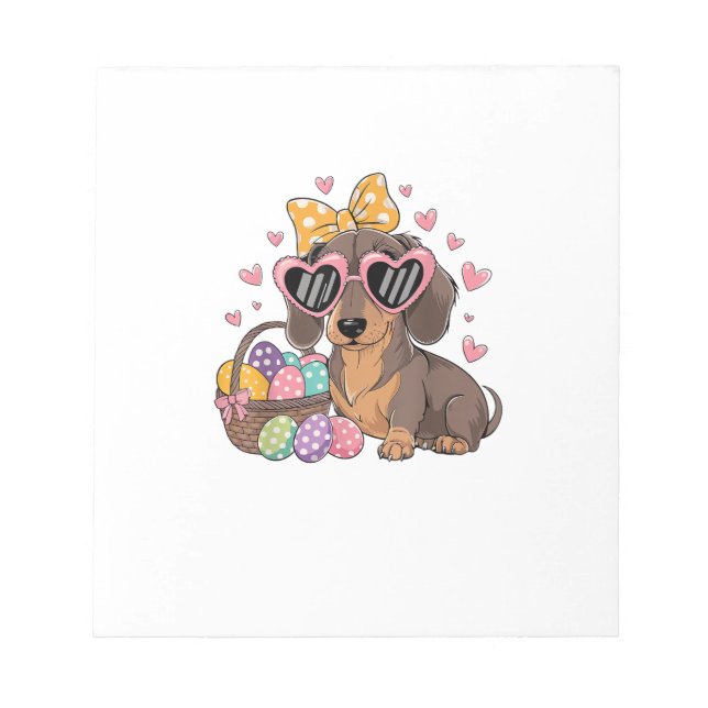 Bloco De Notas Camisas De Dachshund Fofo De Páscoa (Frente)