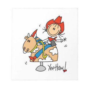 Bloco De Notas Camisas e Presentes da Cowgirl em Stick Figure Yee