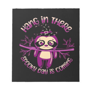 Bloco De Notas Camiseta Clássica Preguiça de Halloween (ver.1)