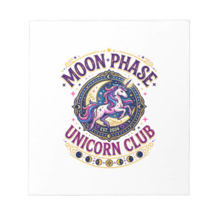 Bloco De Notas Camiseta Comercial do Unicorn Moon Phase Unicorn C