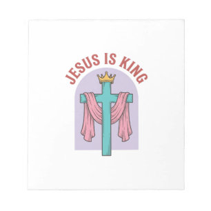 Bloco De Notas Camiseta Cristã Vintage Coroa Cruz Jesus É Rei