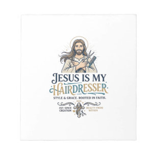 Bloco De Notas Camiseta de Cabeleireiro Salão de Beleza Jesus Ins