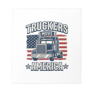 Bloco De Notas Camiseta de Caminhoneiros Move América Design de C