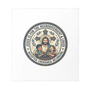 Bloco De Notas Camiseta de Encorajamento Neurodivergente de Jesus