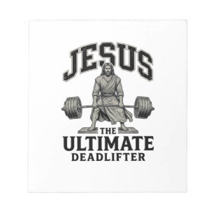 Bloco De Notas Camiseta de ginásio vintage Jesus Ultimate Deadlif