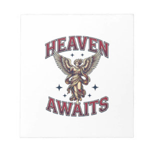 Bloco De Notas Camiseta de gravura vintage de anjo gótico O Céu E