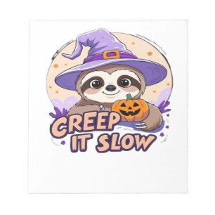 Bloco De Notas Camiseta de Halloween de Preguiça Fofa � Divertido