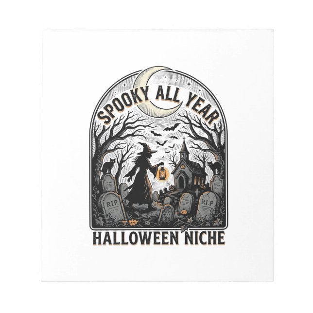 Bloco De Notas Camiseta de Halloween Todos os Dias Design Assusta (Frente)