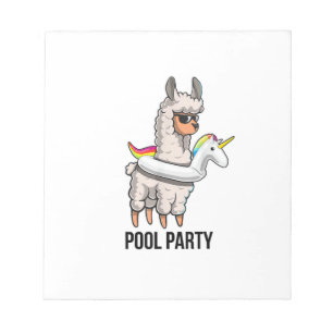 Bloco De Notas Camiseta de Llama Unicórnio Flutuante Festa na Pis