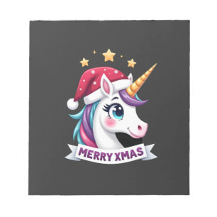 Bloco De Notas Camiseta de Manga Longa Unicórnio de Natal