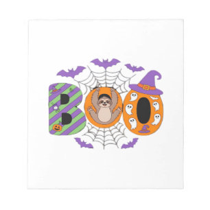 Bloco De Notas Camiseta Essencial Preguiça Fofa de Halloween