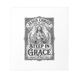 Bloco De Notas Camiseta Gráfica Amante do Chá Jesus Cristão