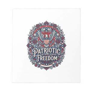 Bloco De Notas Camiseta Gráfica Vetorial Jardim Patriótico de Pri