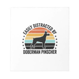 Bloco De Notas Camiseta Gráfica Vintage Pôr do Sol Doberman Pinsc