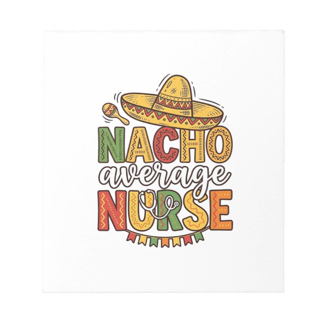 Bloco De Notas Camiseta Nacho Average Nurse Cinco De Mayo Design_ (Frente)
