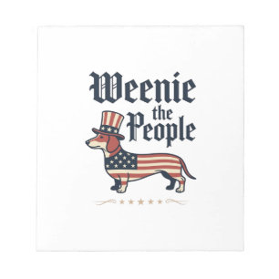 Bloco De Notas Camiseta Patriótica de Dachshund Weenie the People