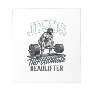 Bloco De Notas Camiseta Vetorial Vintage Jesus Ultimate Deadlifte