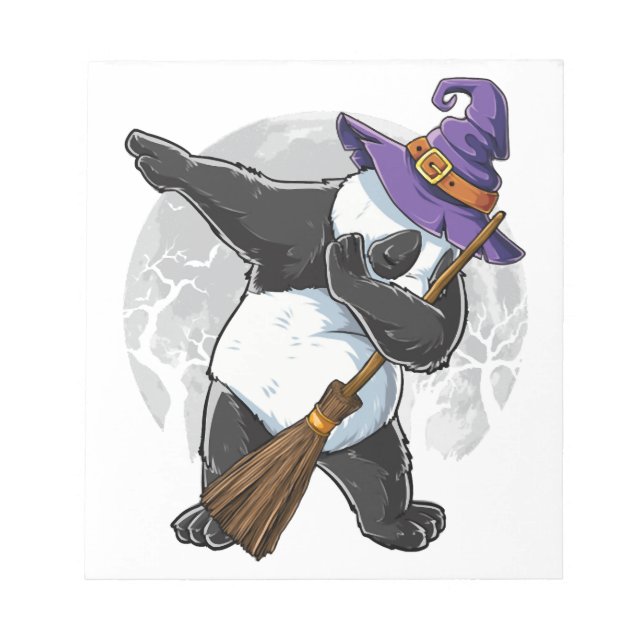 Bloco De Notas Camisetas de Halloween do Panda Dabbing, Halloween (Frente)