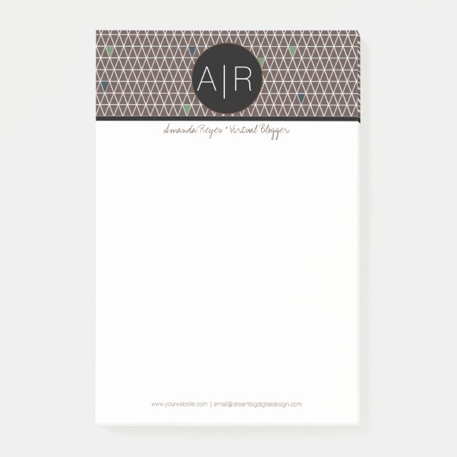 Bloco De Notas Camo triangular Abstrato moderno (Frente)