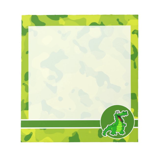 Bloco De Notas Camo Verde da Apple; Alligator, Gator (Frente)
