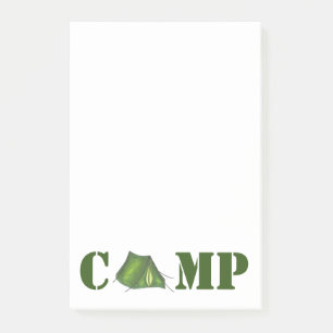 Bloco De Notas CAMP Green Tent Summer Camping Posta sua caminhada