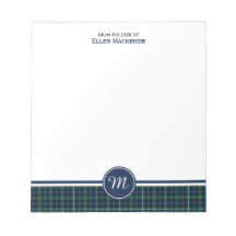 Campbell Clan Marinho Blue Scottish Tartan Monogra