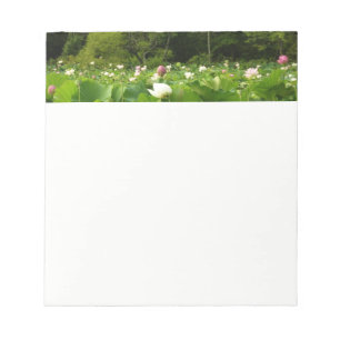 Bloco De Notas Campo de Flores de Lotus no Jardim de Verão